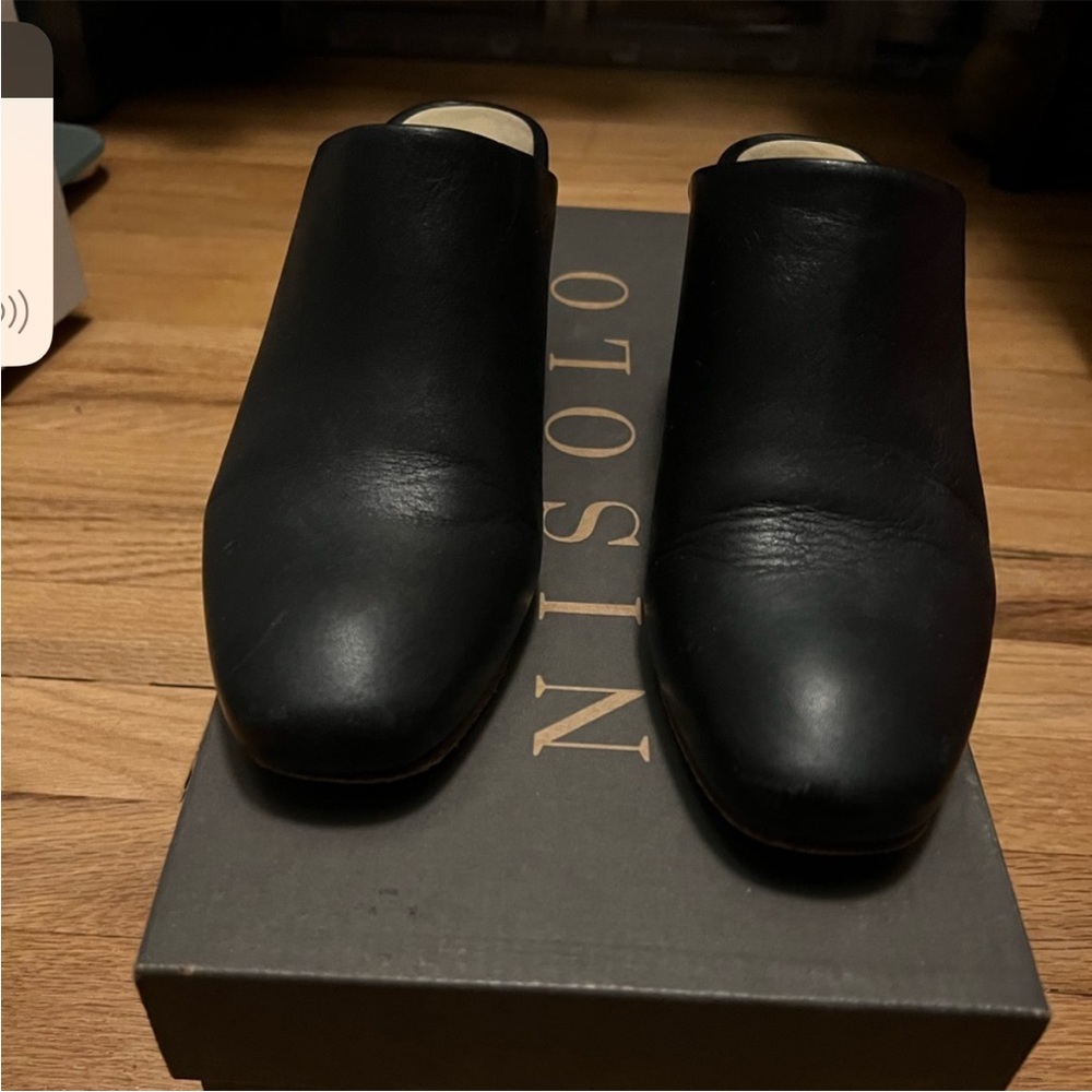 Nisolo Black leather mules